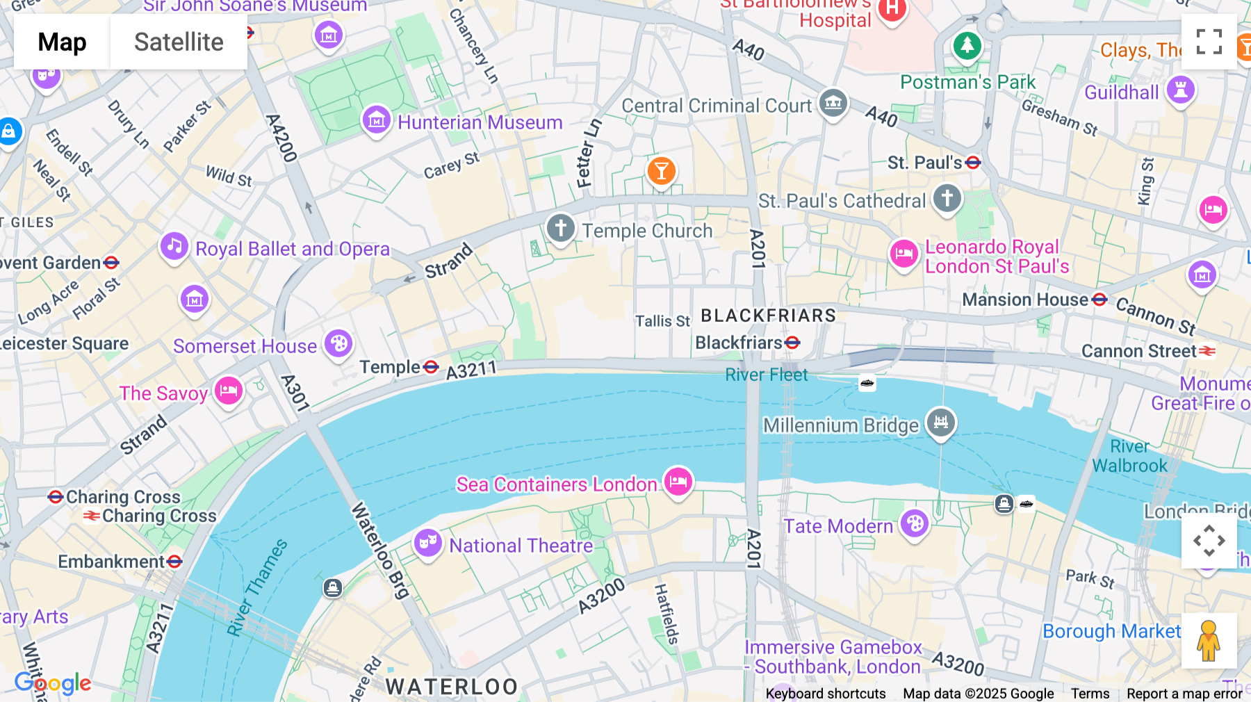 Click for interative map of 1 Temple Avenue, Blackfriars, London