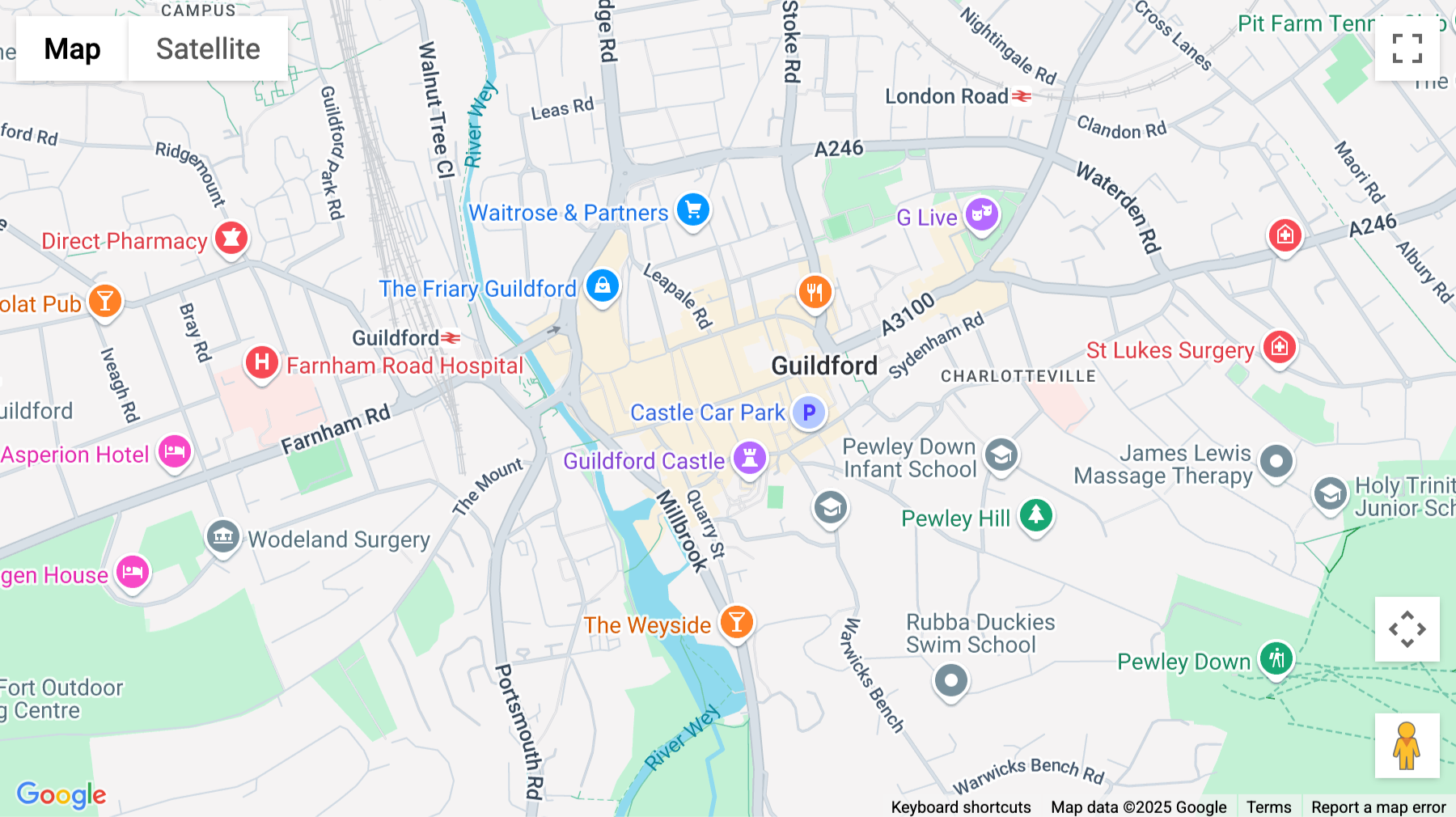 Click for interative map of 96 High Street, Guildford
