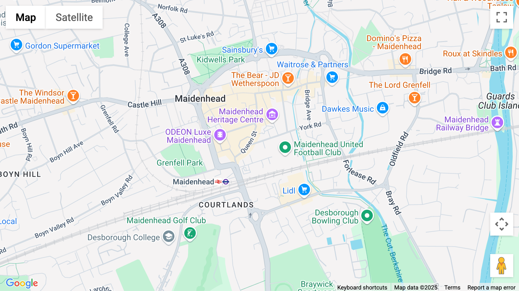 Click for interative map of York House, Maidenhead SL6 1SF, UK, Maidenhead