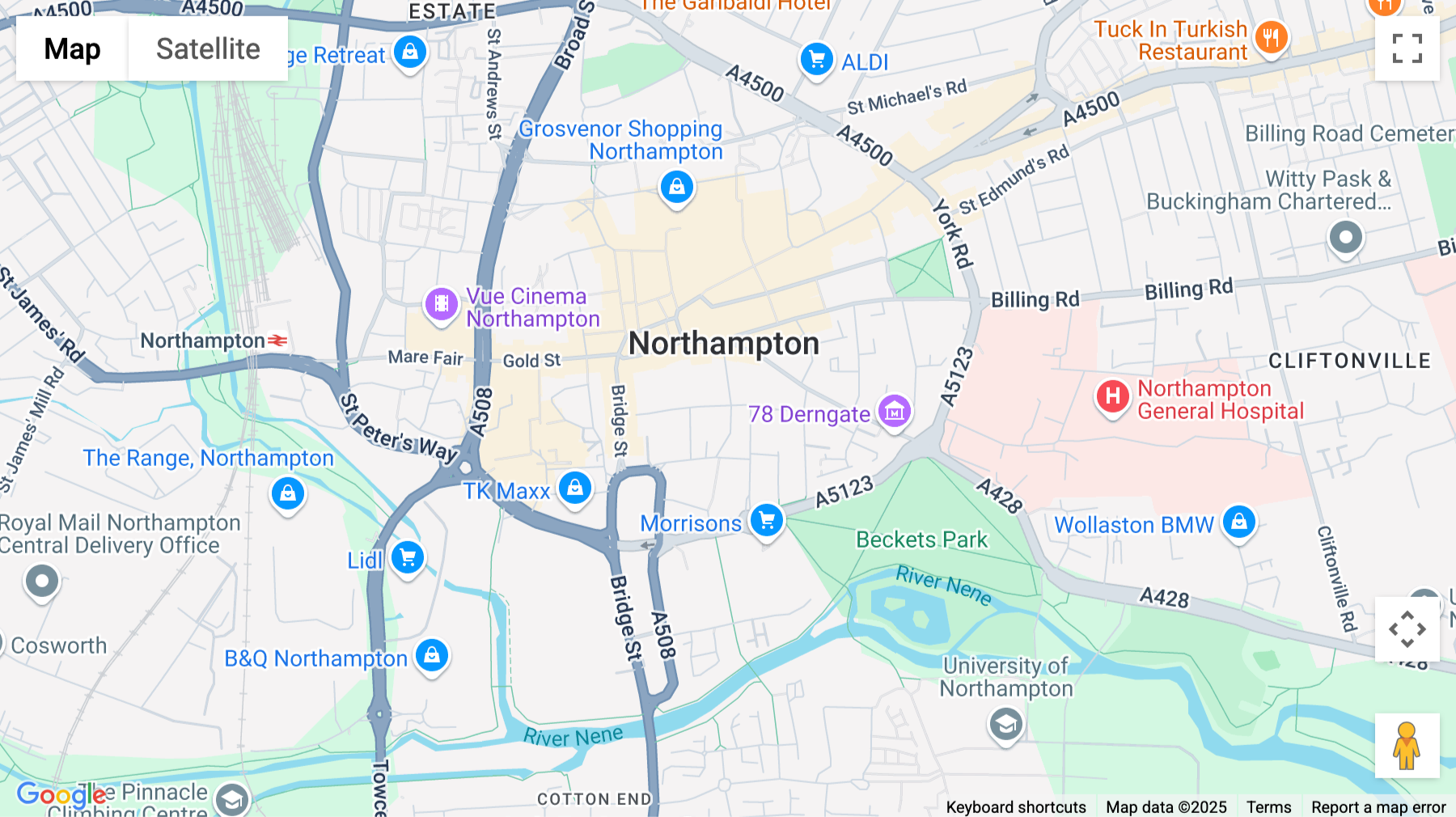 Click for interative map of 34-38 Guildhall Rd, Northampton