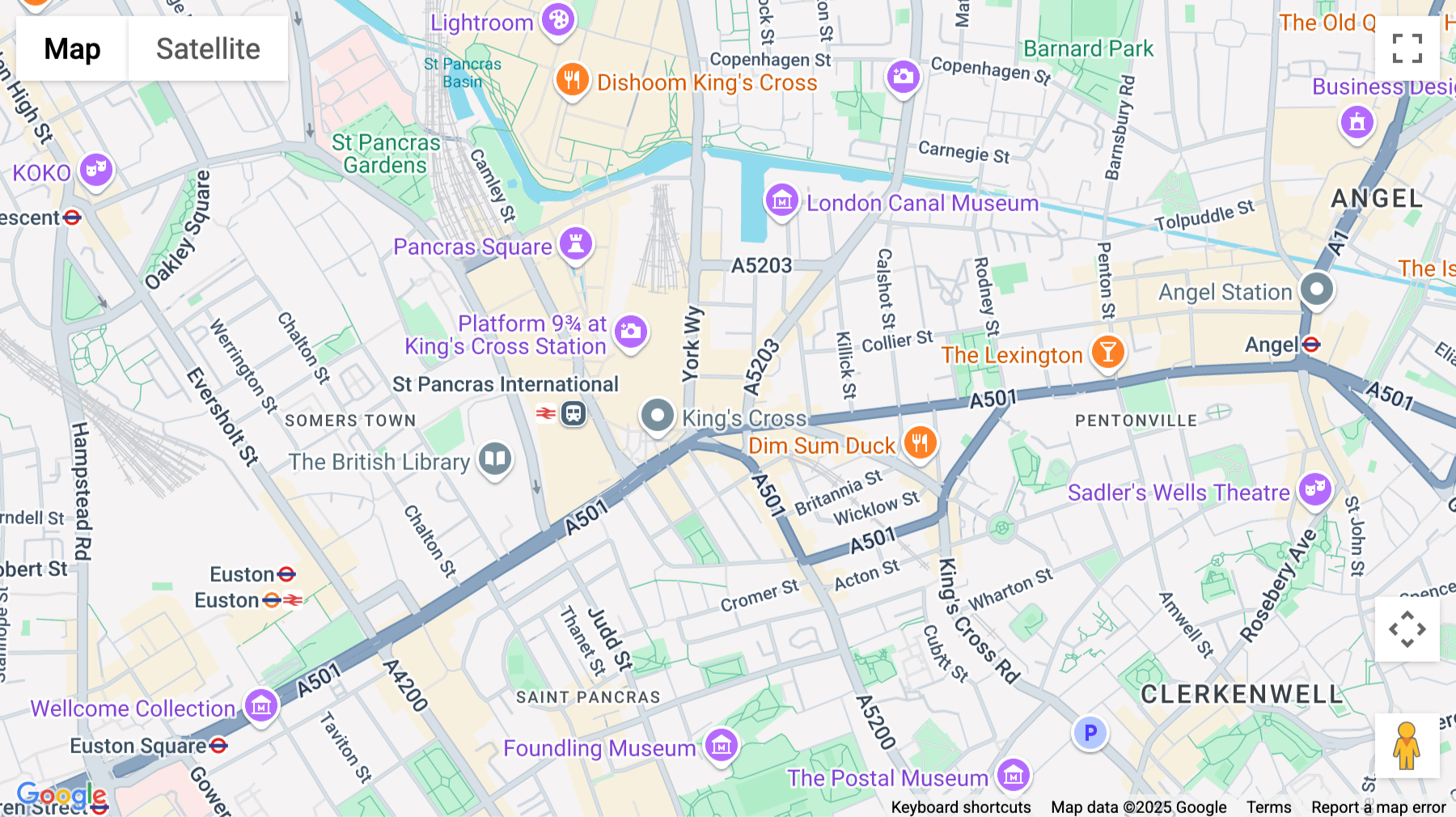 Click for interative map of 1 Bravingtons Walk, London