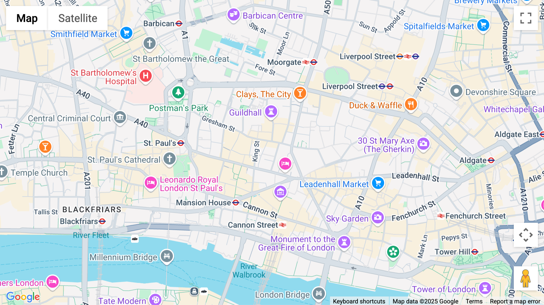 Click for interative map of 20 Ironmonger Lane, London