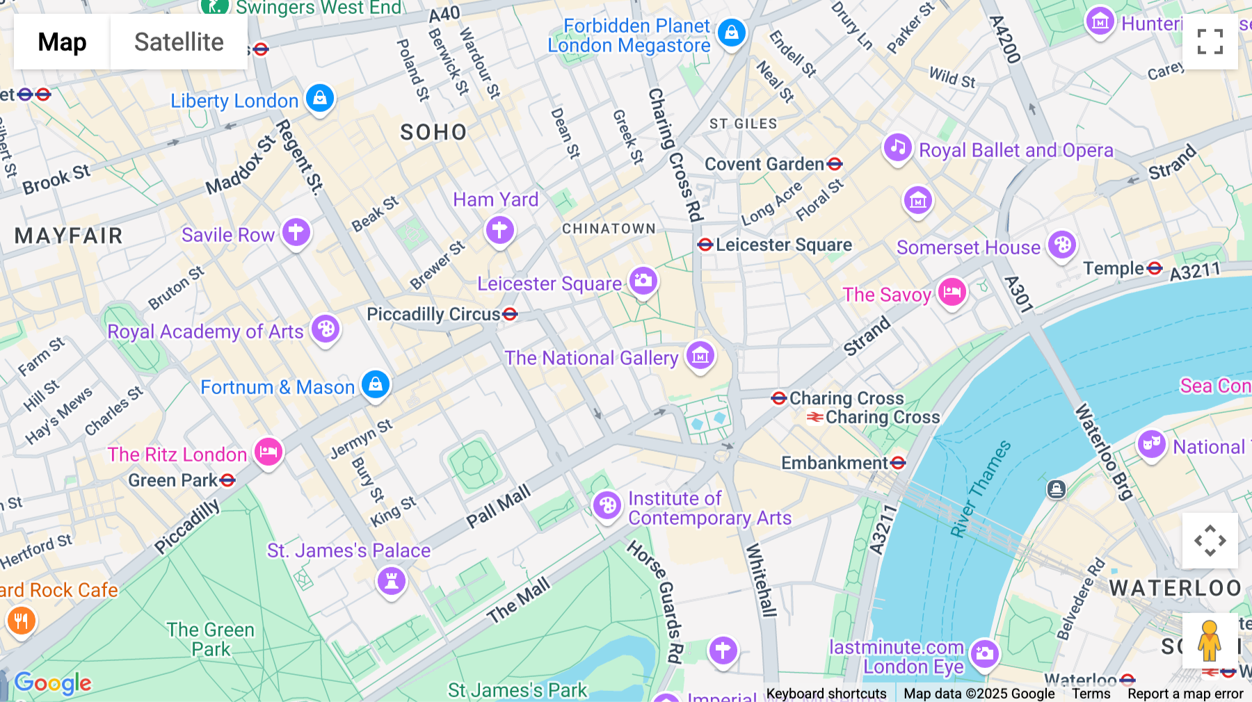 Click for interative map of 20 Orange Street, London