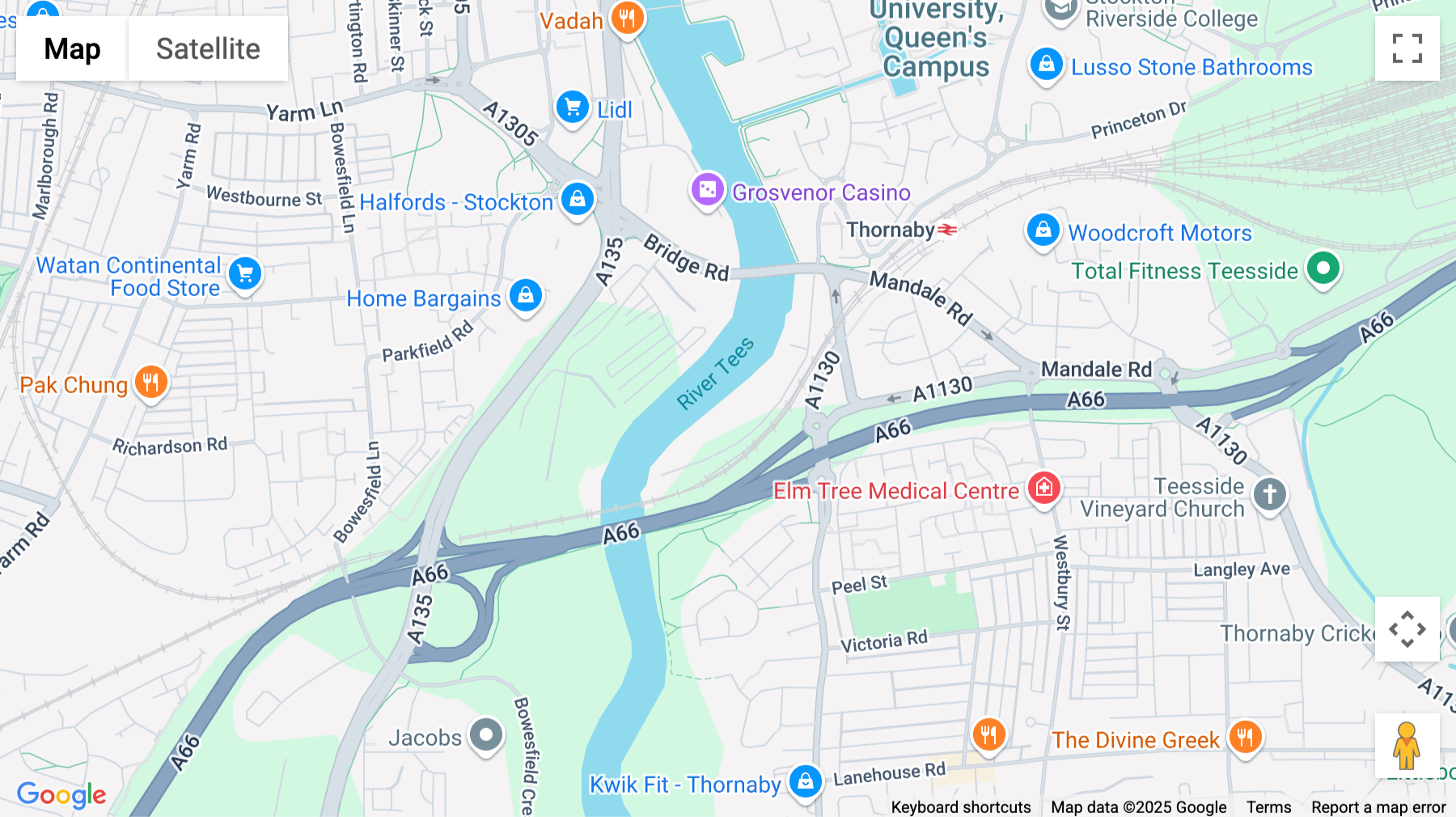 Click for interative map of Thornaby Place, Stockton-on-Tees