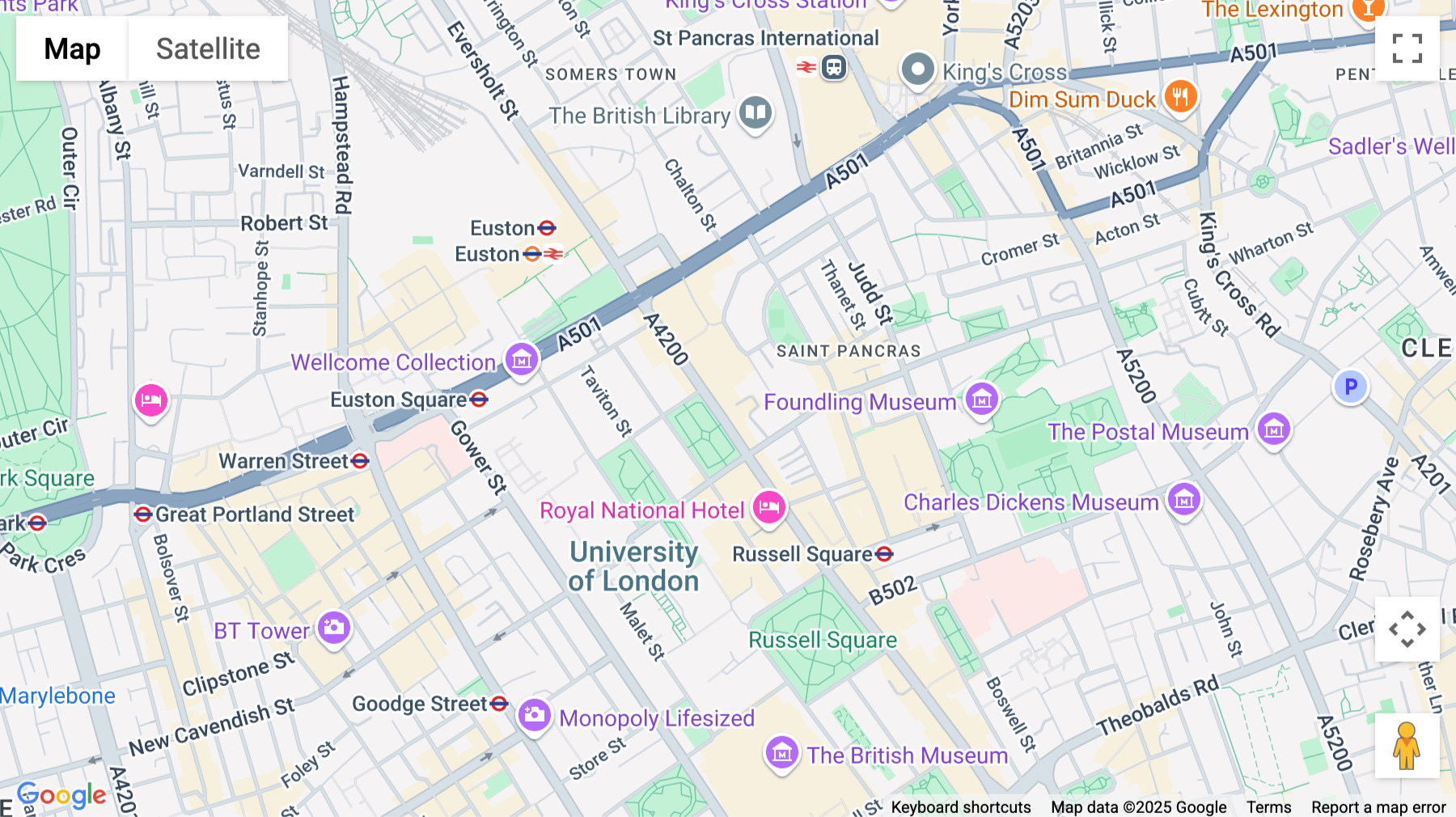 Click for interative map of Lynton House, Tavistock Square, London