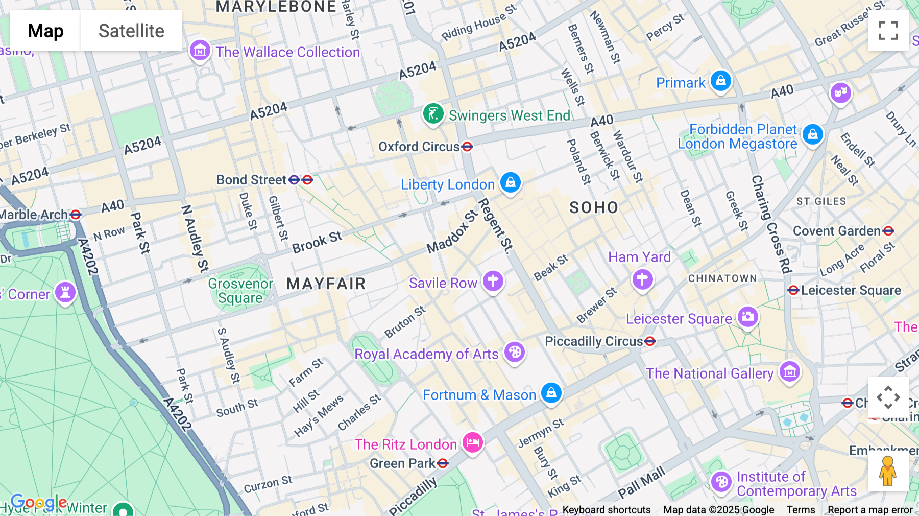 Click for interative map of 18 Conduit Street, London