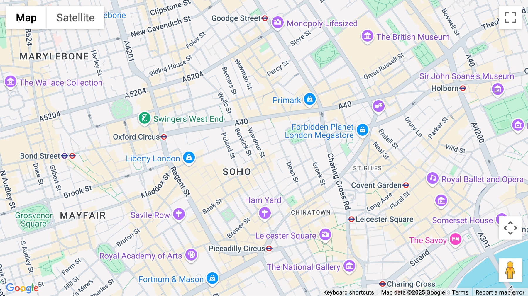 Click for interative map of 140 Wardour St, London