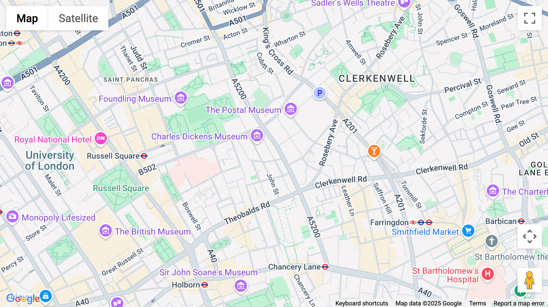 Click for interative map of 4 Roger Street, London
