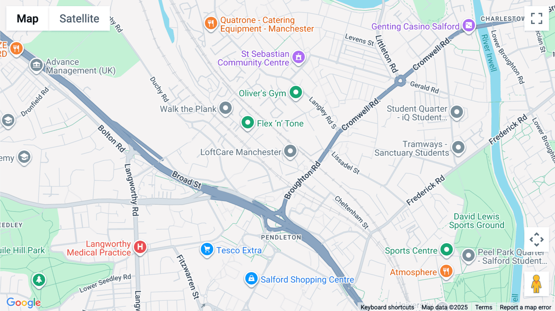 Click for interative map of GRG House, Cobden Street, Salford