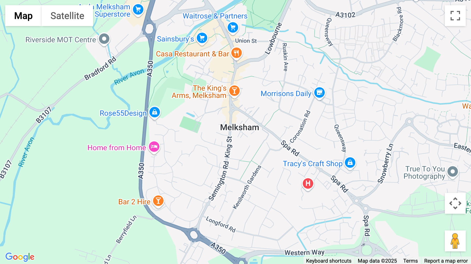 Click for interative map of Kingsbury House, Kingsbury Square, Melksham