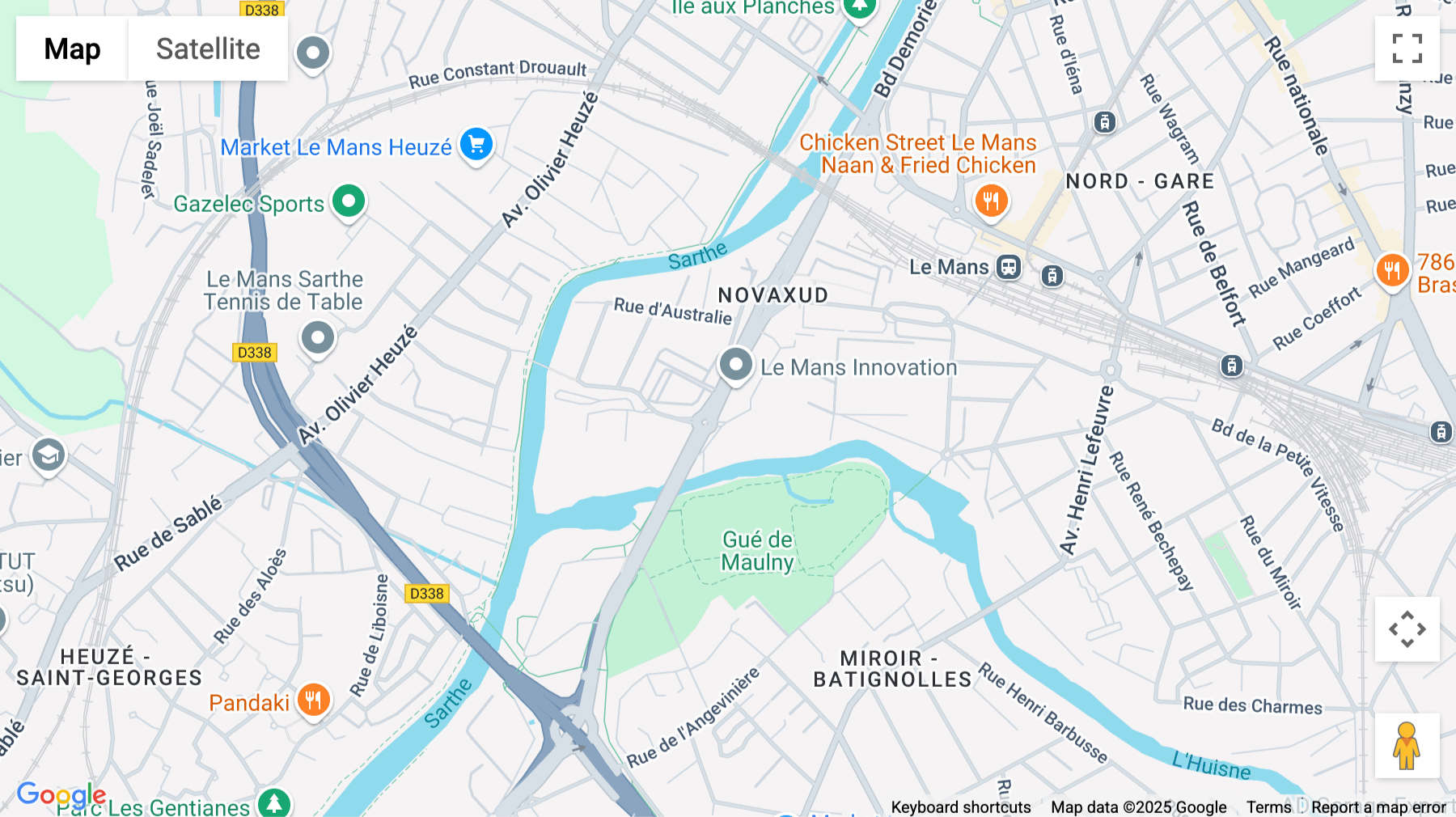 Click for interative map of 1 Rue Thérèse Bertrand Fontaine, Bâtiment VEGA, 7ème étage, Le Mans