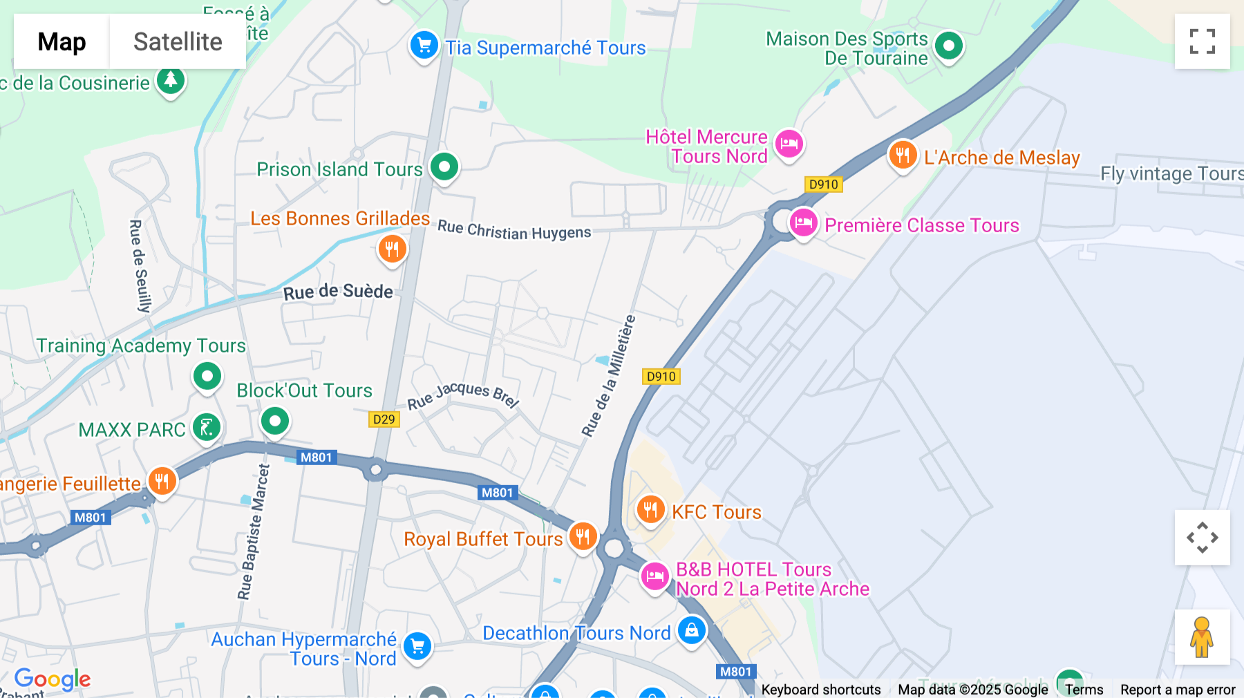 Click for interative map of 31 bât D, 45 bât G Rue De la Milletière, Tours