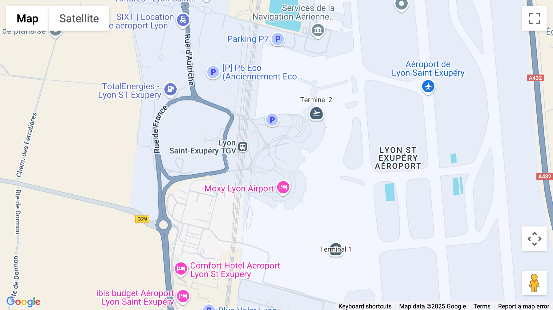 Click for interative map of 335 Rue De Finlande, Lyon Saint-Exupery Aeroport, Lyon