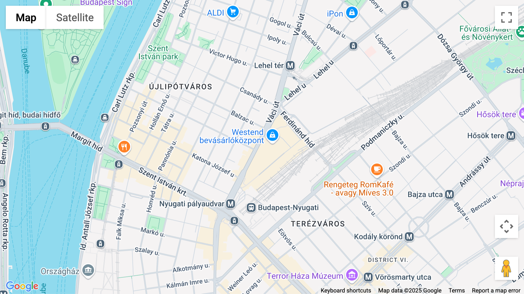 Click for interative map of Váci str 1-3., Budapest