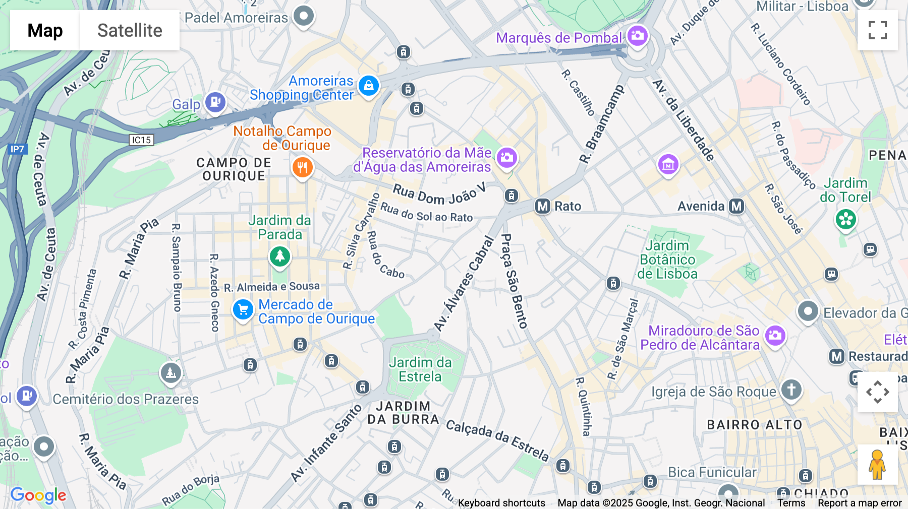 Click for interative map of Rua Saraiva de Carvalho 1C Lisbon, Lisbon