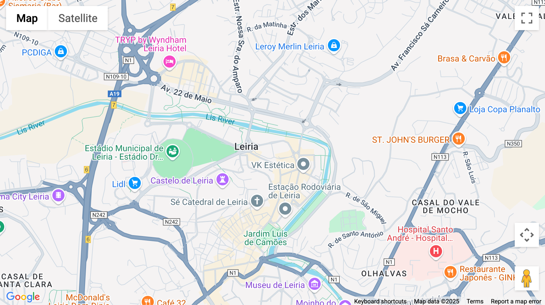 Click for interative map of Avenida Cidade Maringá nº55, 1º Piso, Leiria