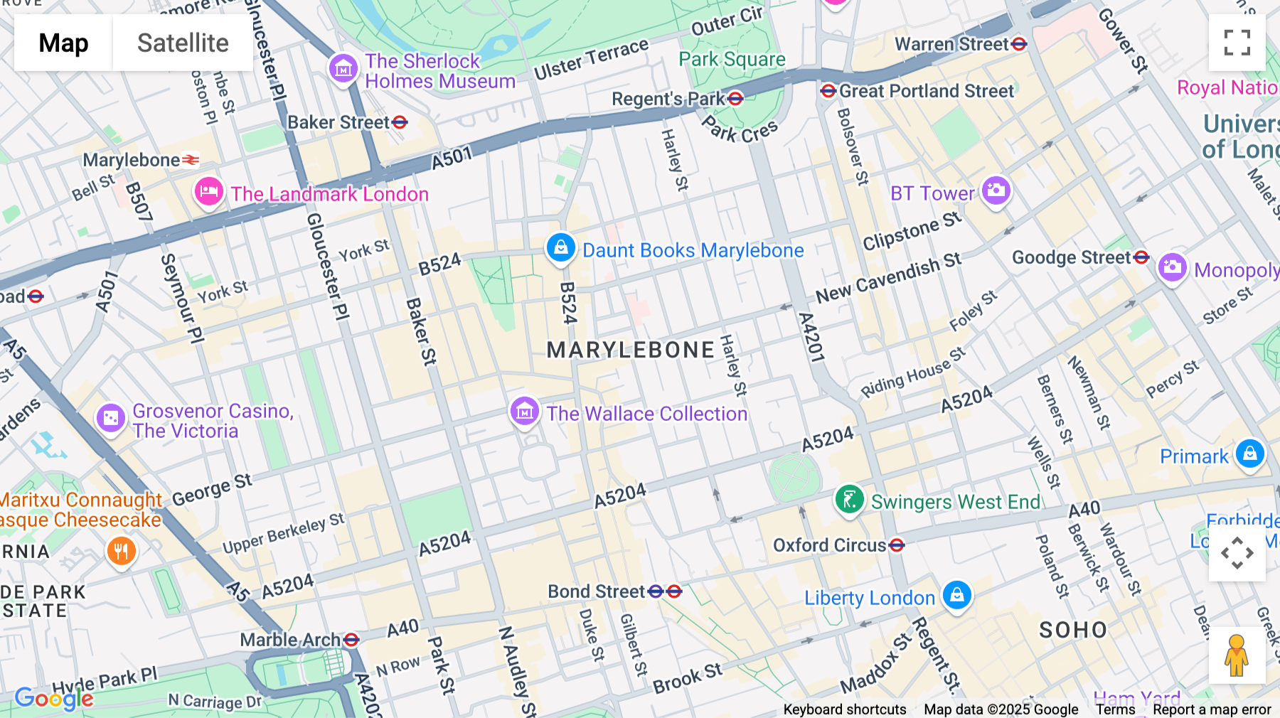 Click for interative map of 32 Welbeck Street, Marylebone, London