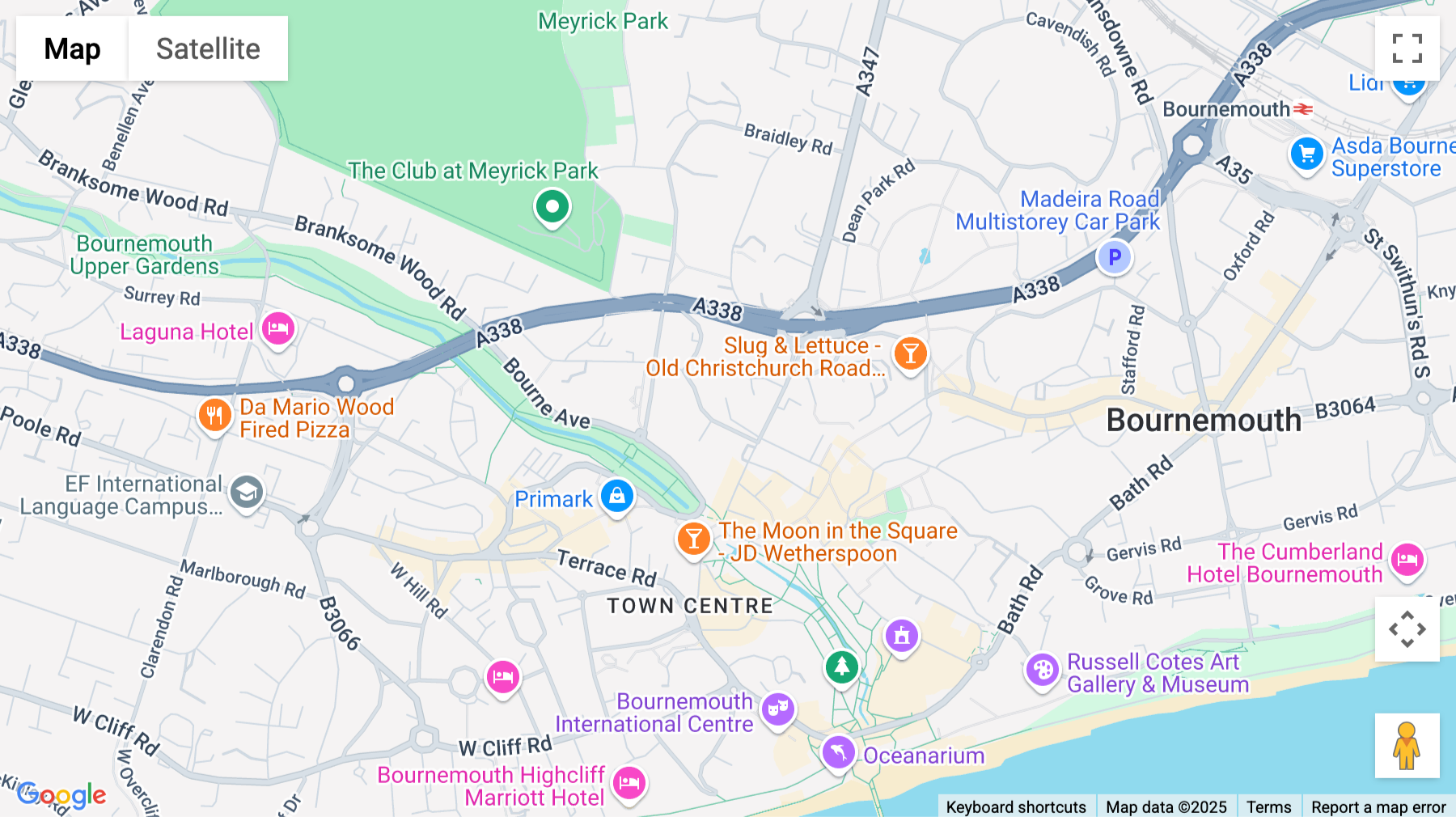 Click for interative map of 56-58, Richmond Hill, Bournemouth