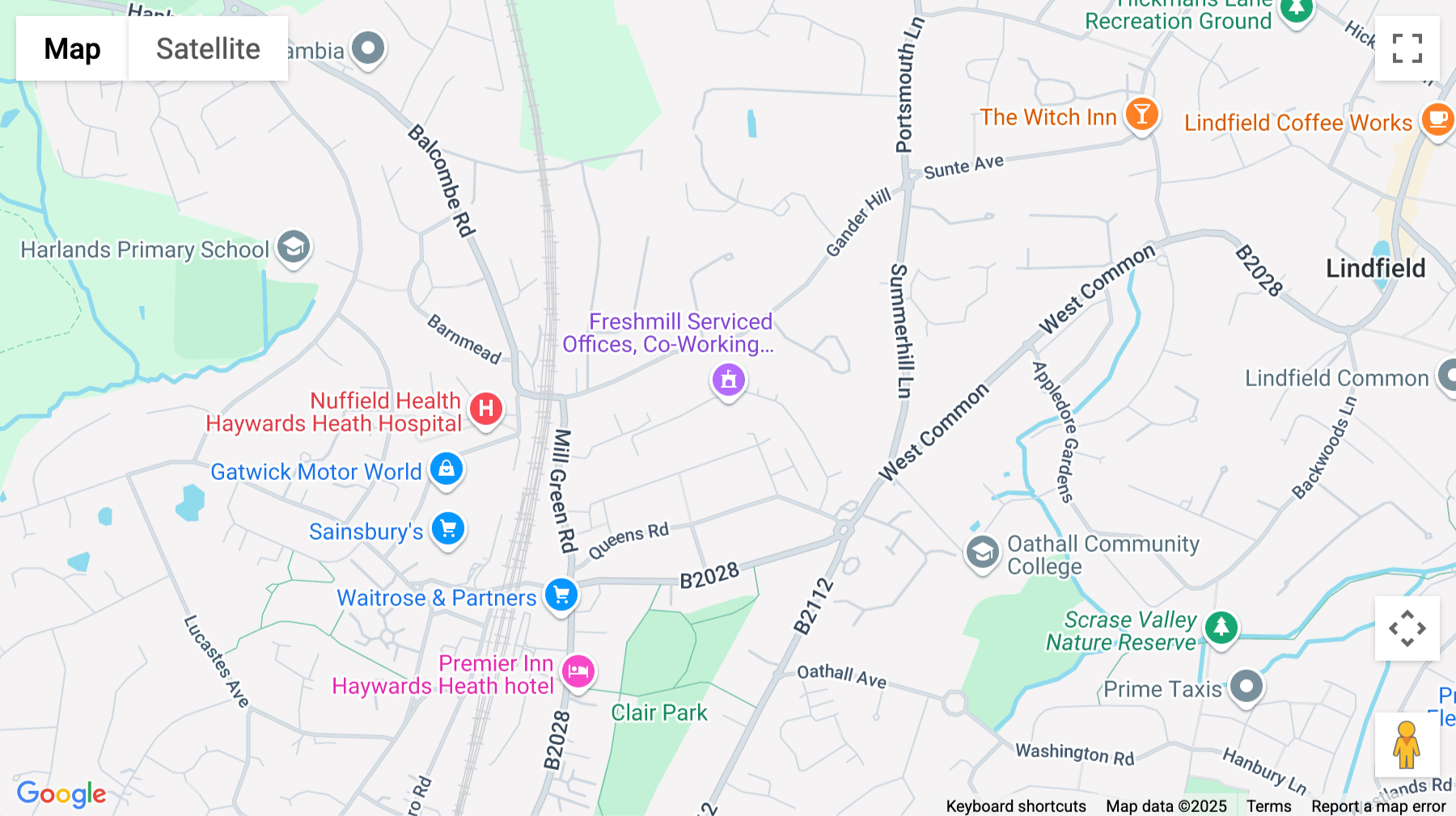 Click for interative map of 16, Bridge Road, Haywards Heath