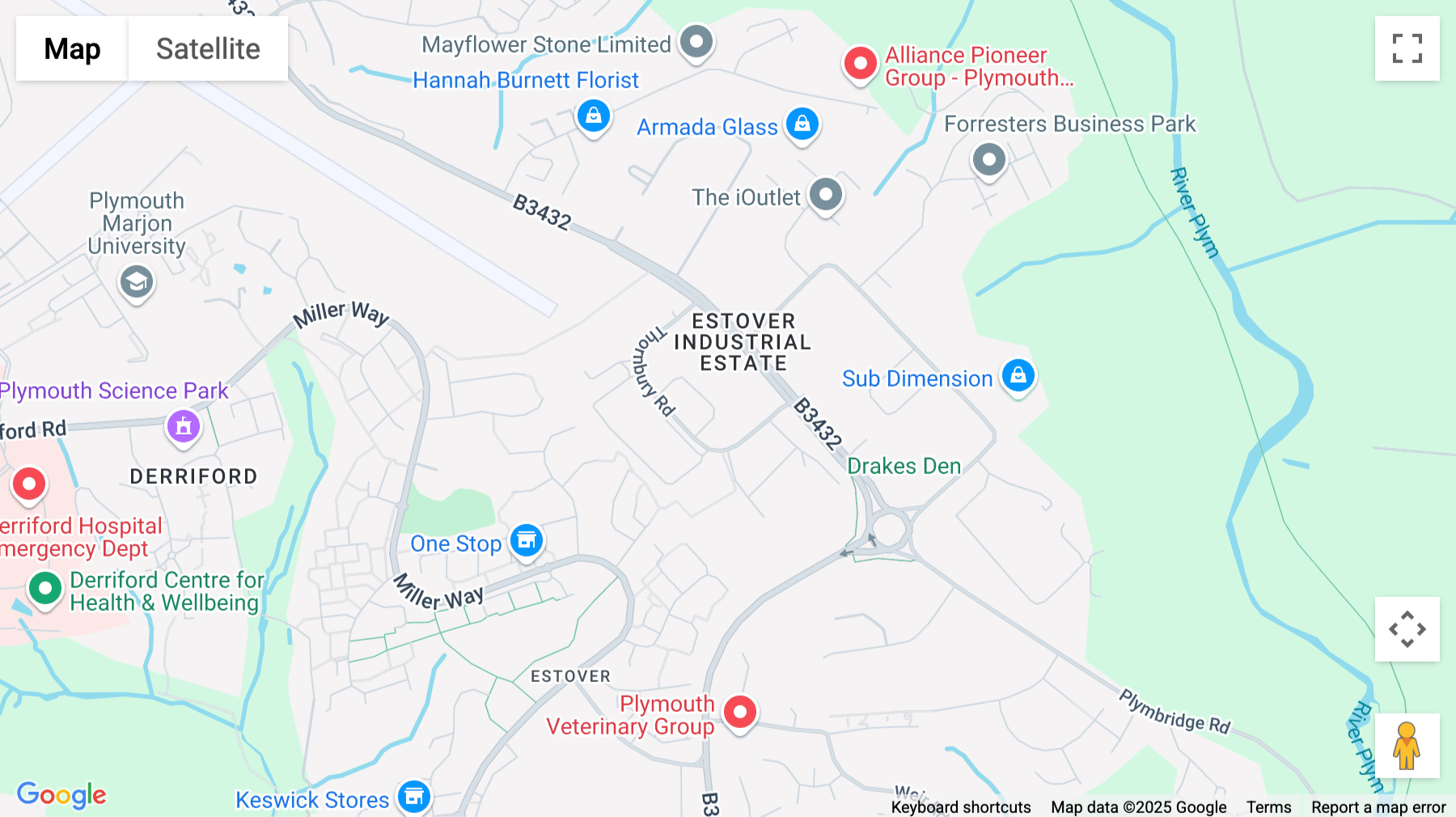 Click for interative map of 10 Thornbury Road, Estover, Plymouth