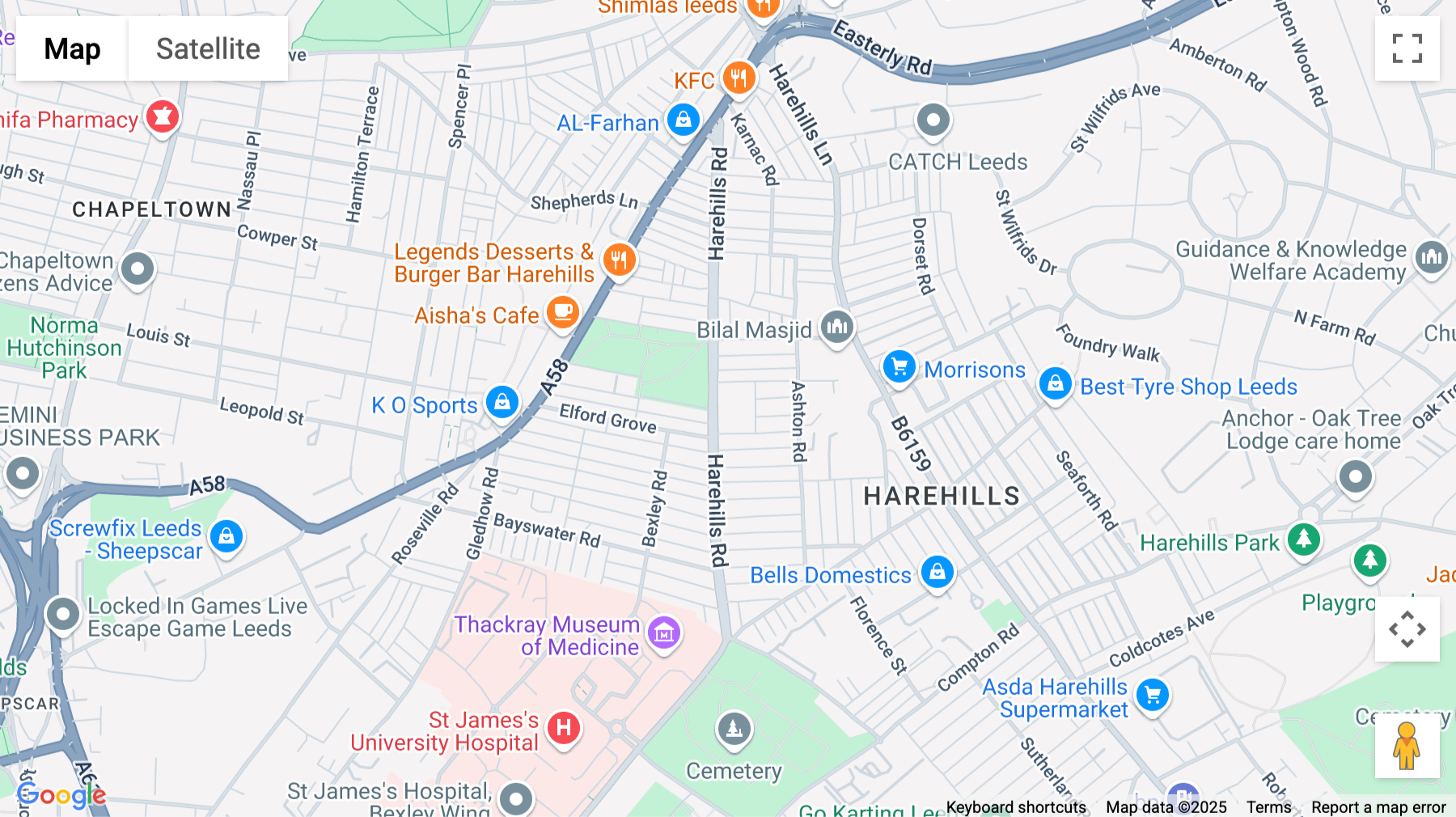 Click for interative map of Harehills Road, Harehills, Leeds