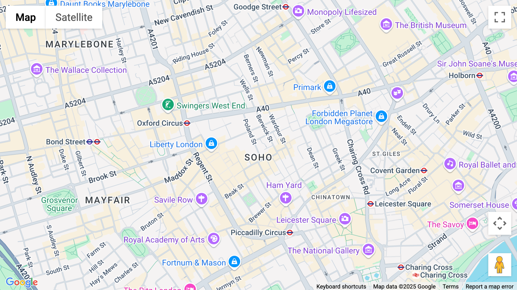 Click for interative map of 6 Poland Street, London