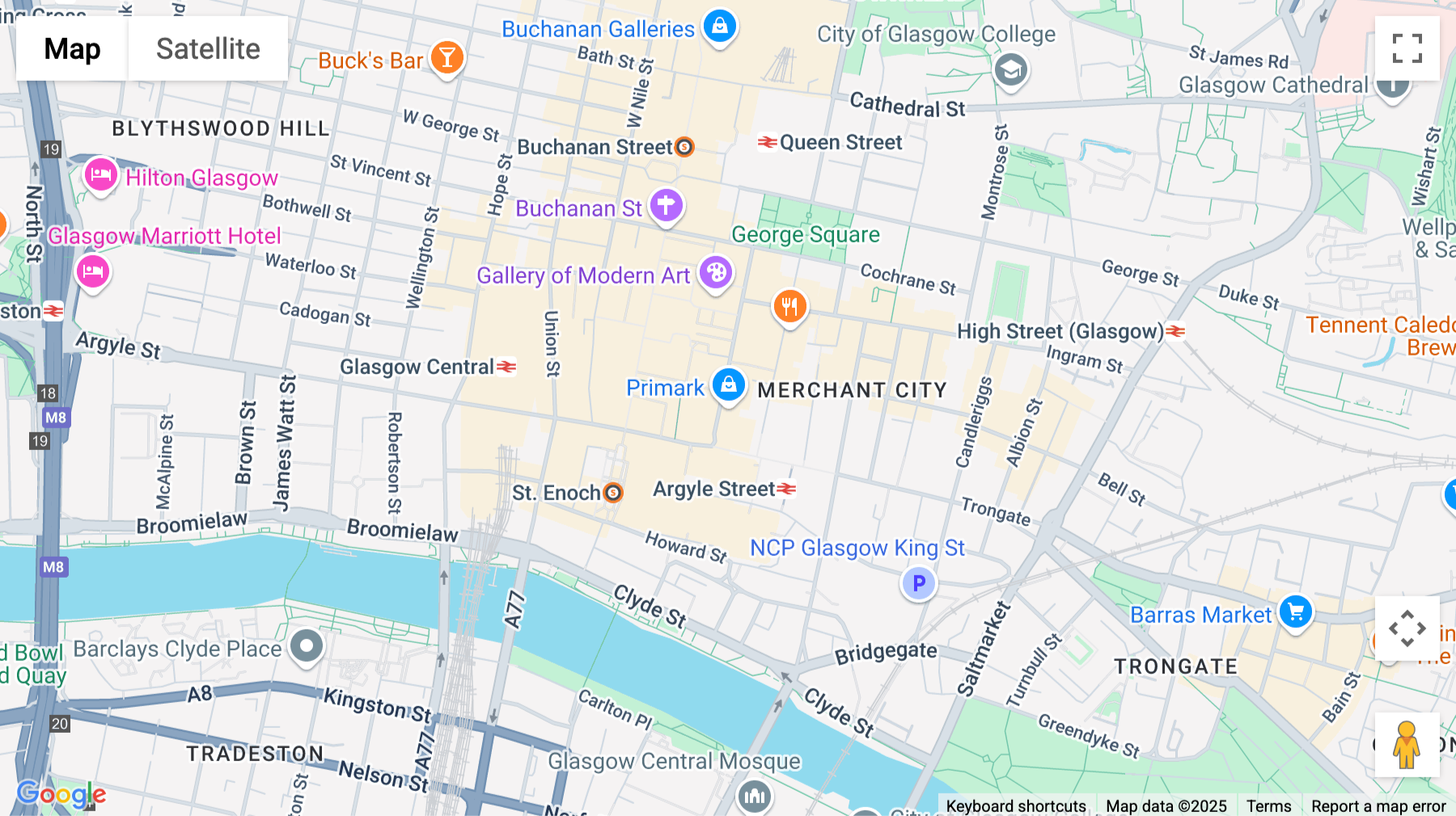 Click for interative map of 38, Queen Street, Glasgow