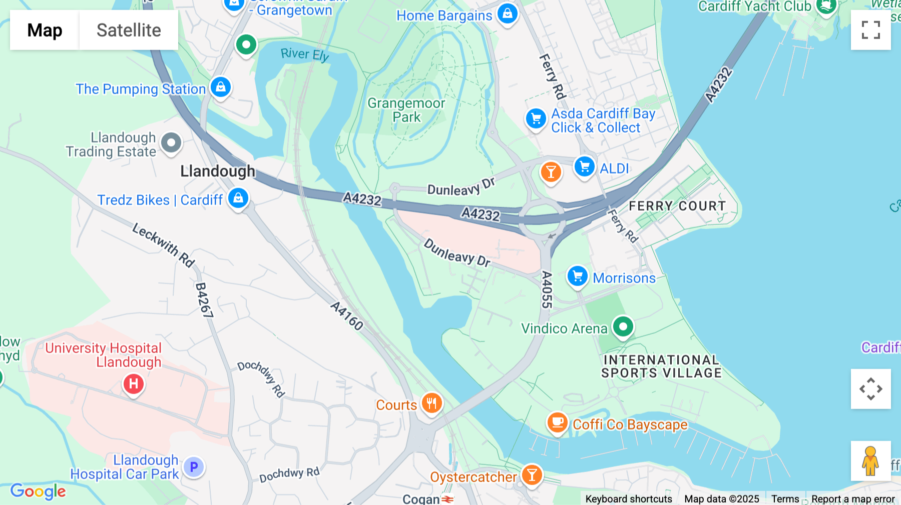 Click for interative map of Dunleavy Drive, Cardiff