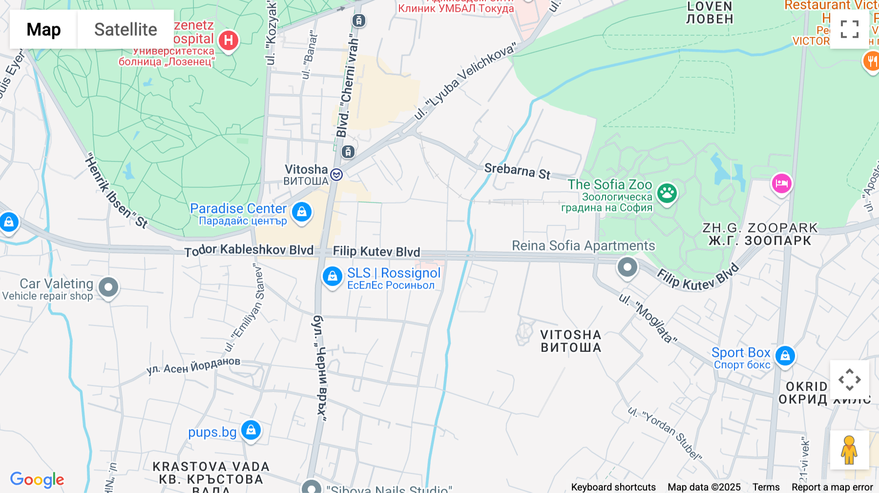 Click for interative map of 1 Atanas Dukov Str. floor 6, Hladilnika, Sofia