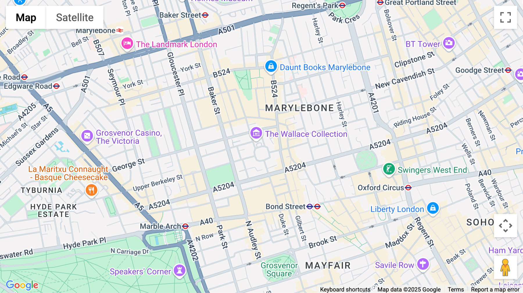 Click for interative map of 11 Manchester Square, London