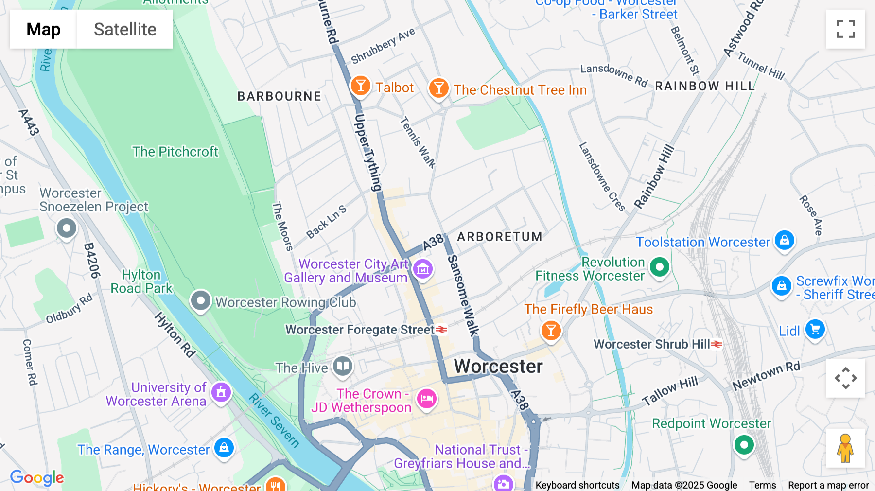 Click for interative map of Saint Mary's Street, Worcester