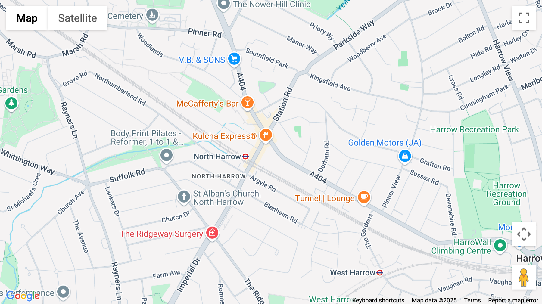 Click for interative map of 429-433, Pinner Road, North Harrow, Harrow