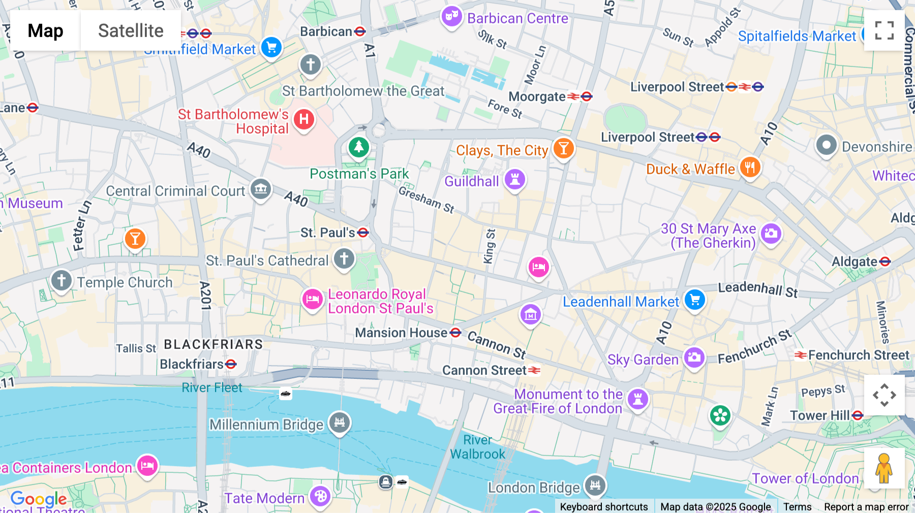 Click for interative map of 107, Cheapside, City of London, London