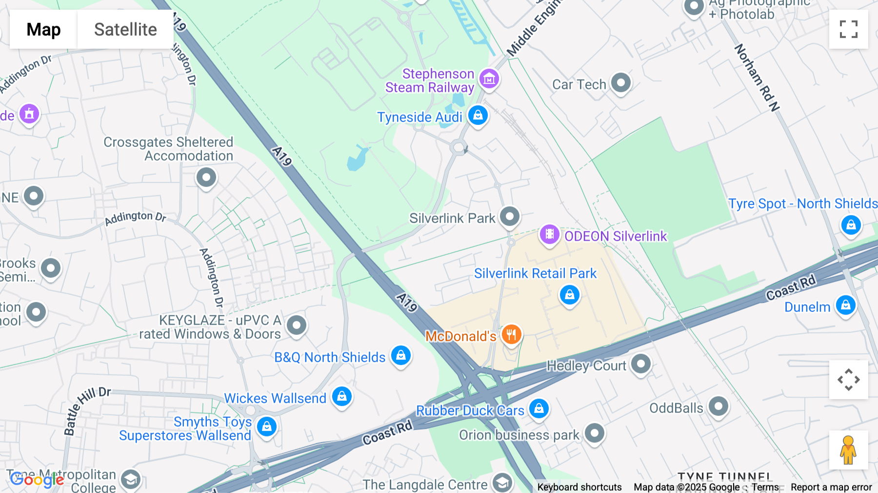 Click for interative map of Kingfisher Way, Silverlink Business Park, Newcastle