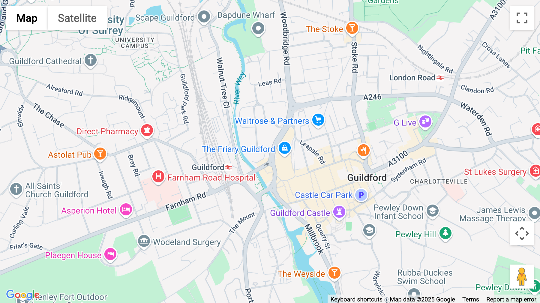 Click for interative map of Onslow Street, Guildford