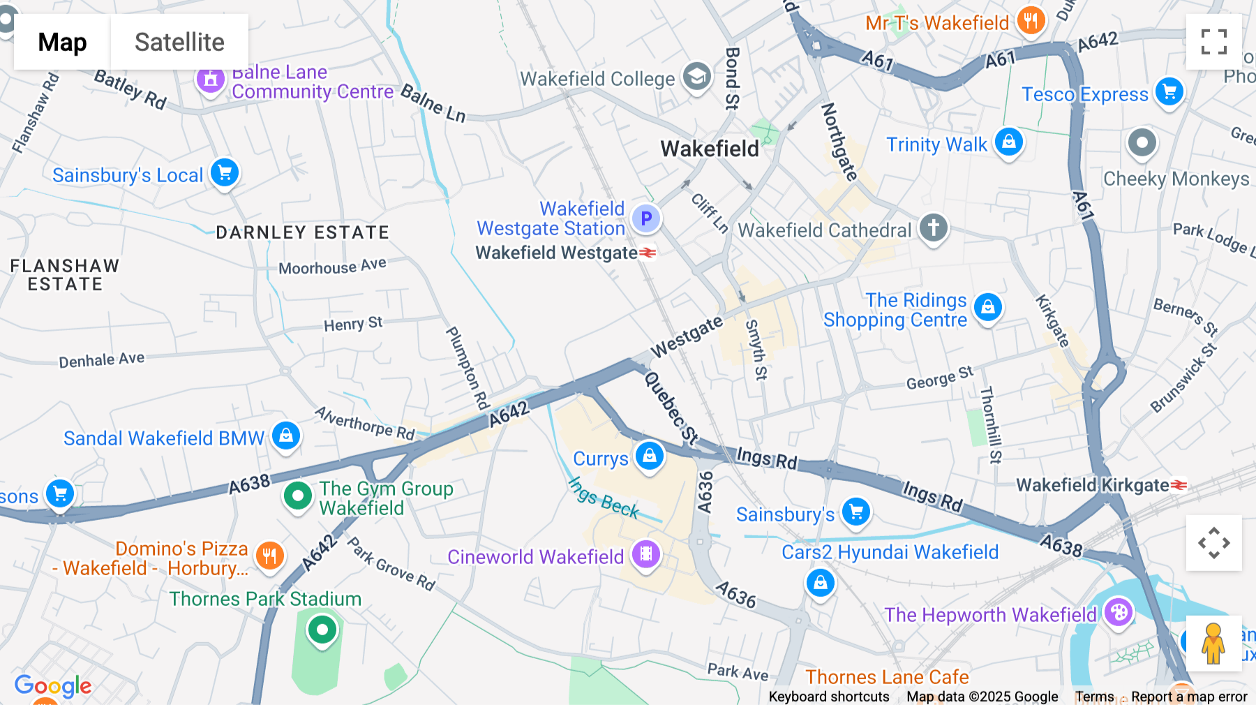 Click for interative map of 140-148, Westgate, Wakefield