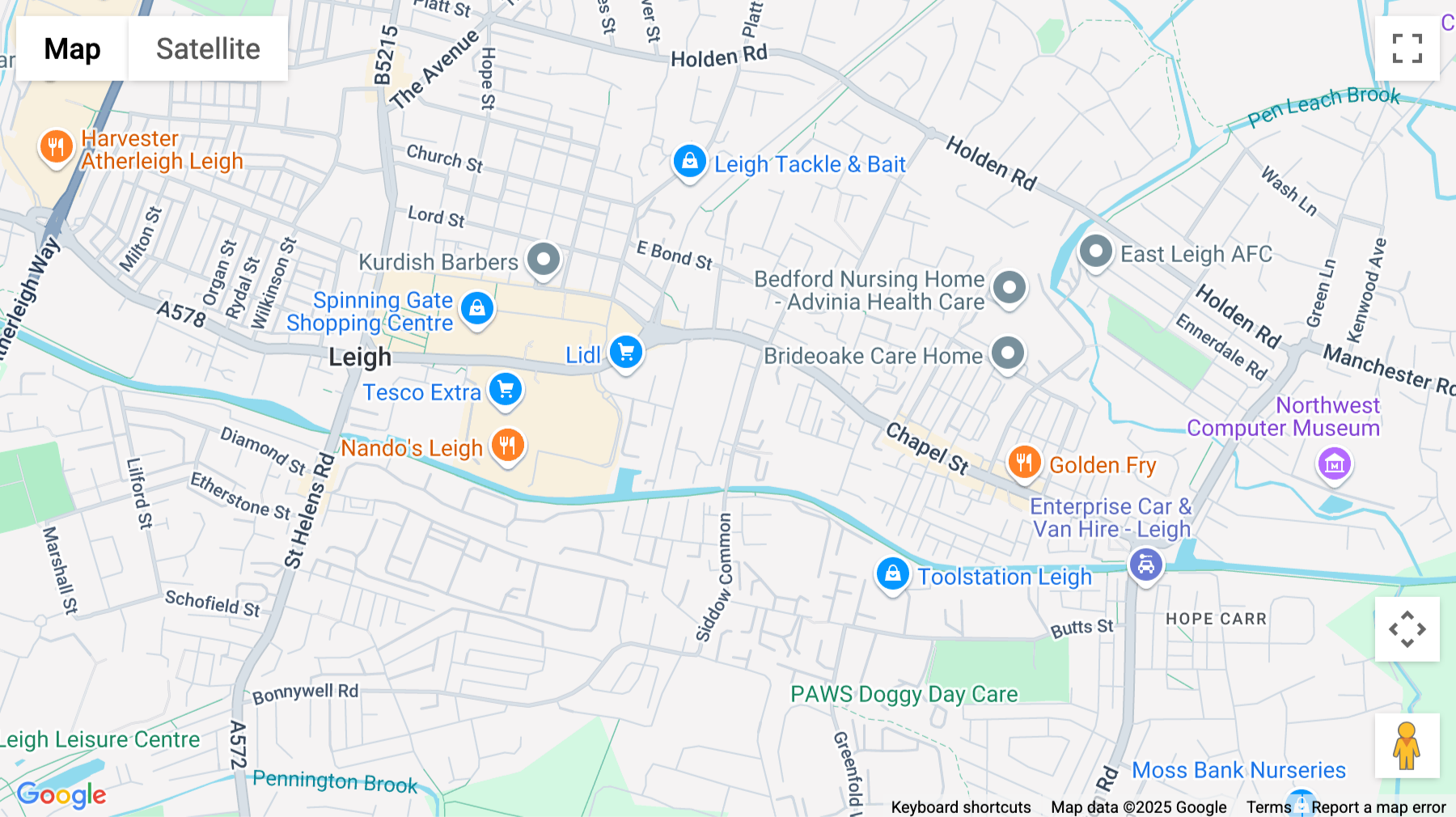 Click for interative map of Brunswick Street, Leigh