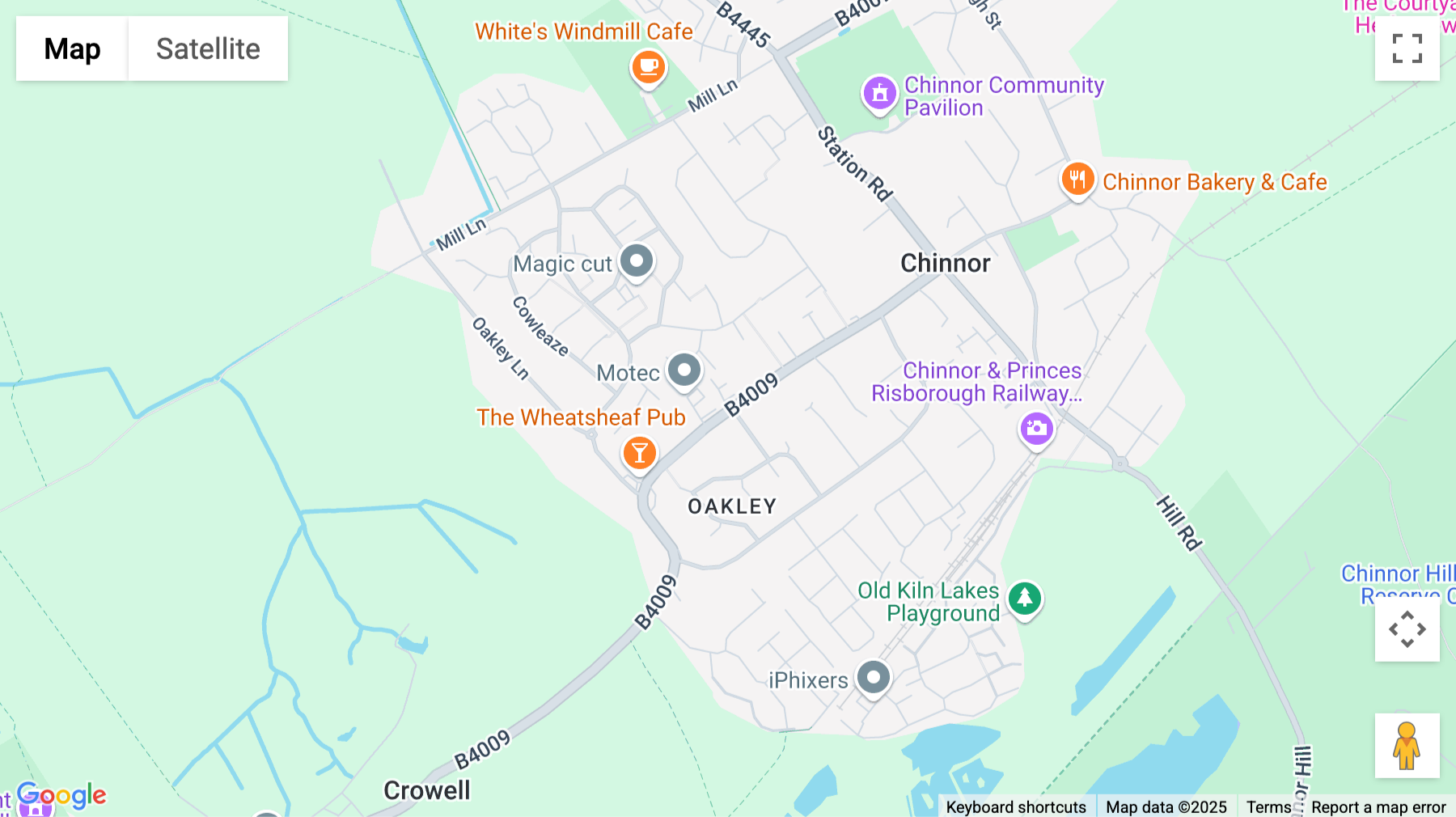 Click for interative map of 38 Oakley Road, Chinnor