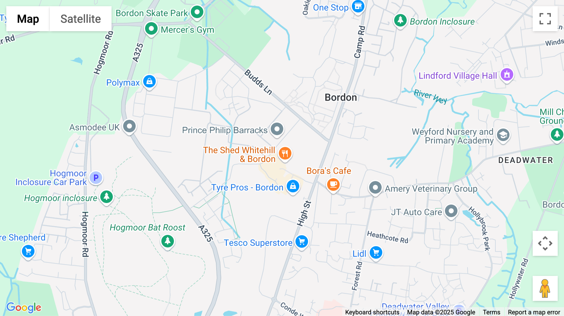 Click for interative map of The SHED, SERGEANTS YARD, Bordon
