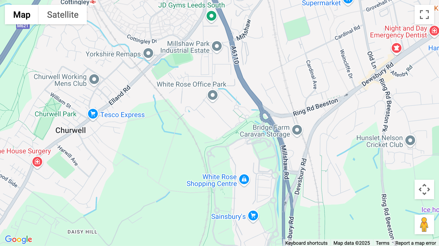Click for interative map of Arlington Business Centre, White Rose Park, Millshaw Park Lane, Leeds