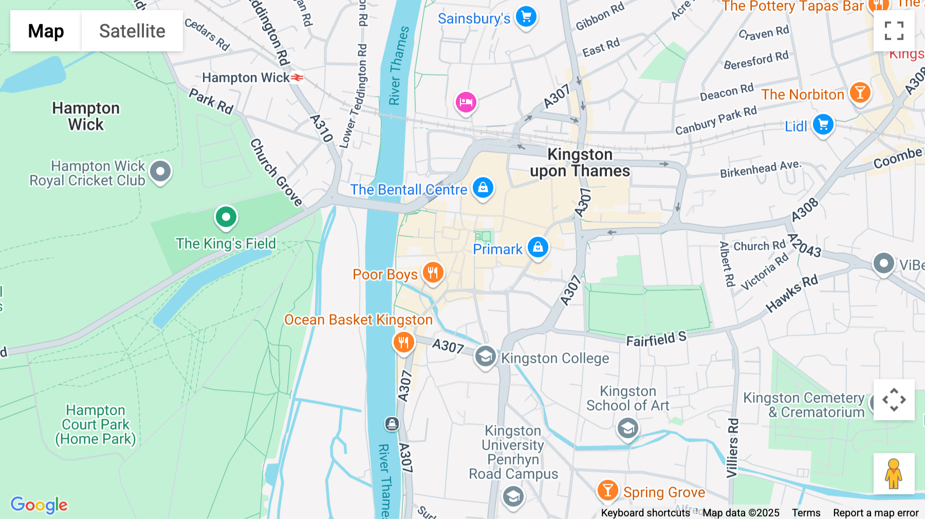 Click for interative map of 9, Crown Passage, Kingston Upon Thames