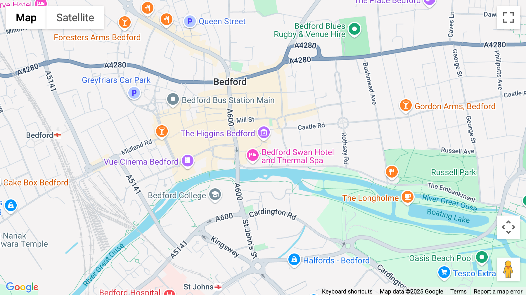 Click for interative map of 31, Castle Lane, Bedford