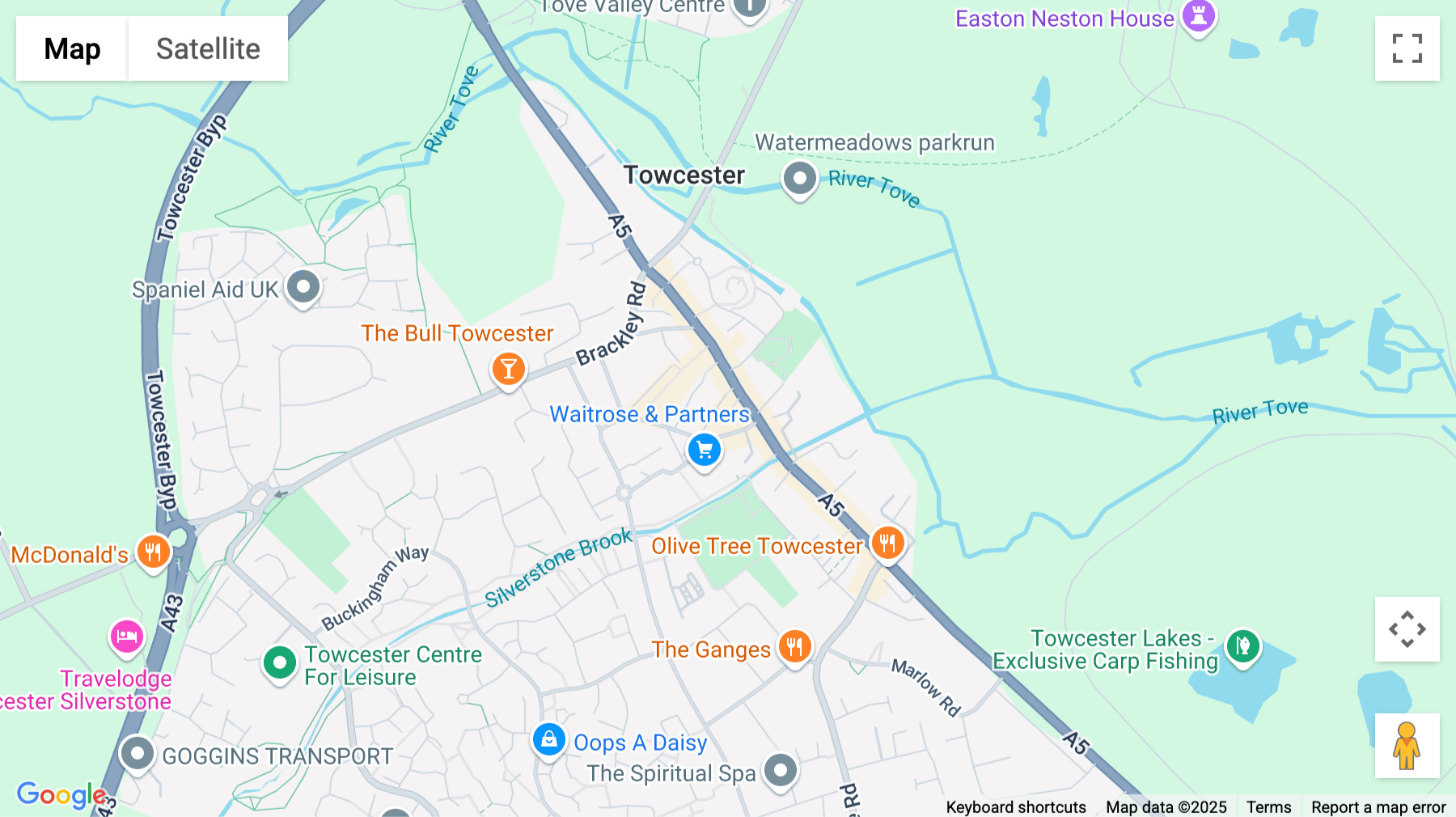 Click for interative map of 17, White Horse Yard, Towcester