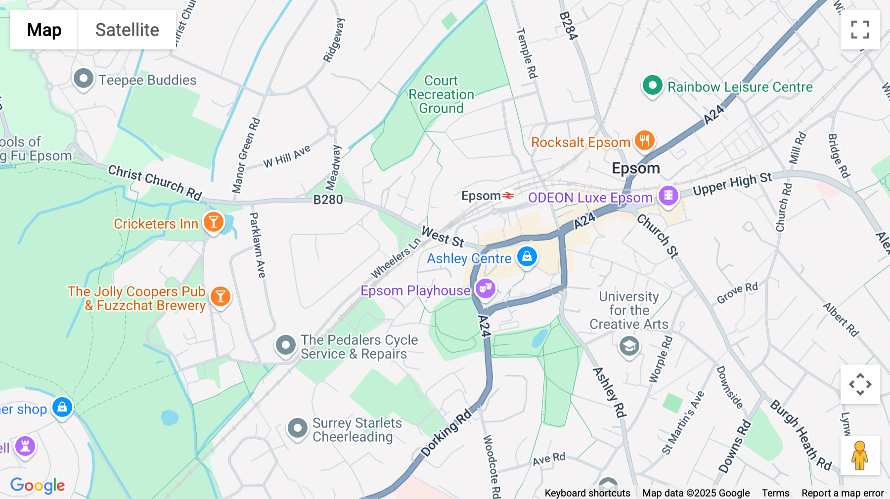 Click for interative map of 16-22 West Street, Epsom
