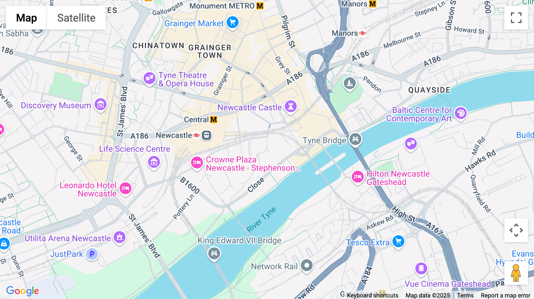 Click for interative map of Clavering Place, Newcastle