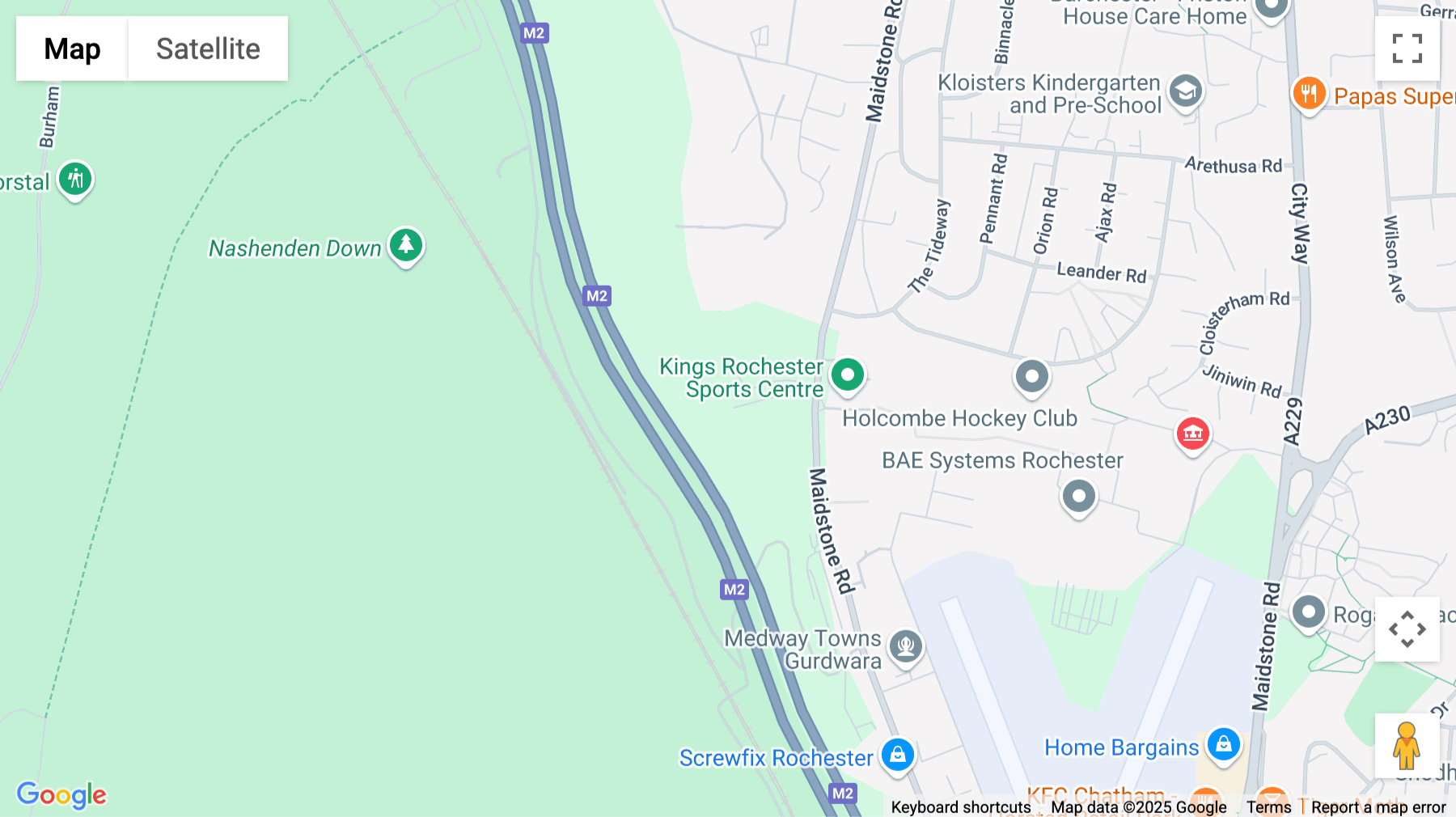 Click for interative map of Fort Bridgewood, Maidstone Road, Rochester