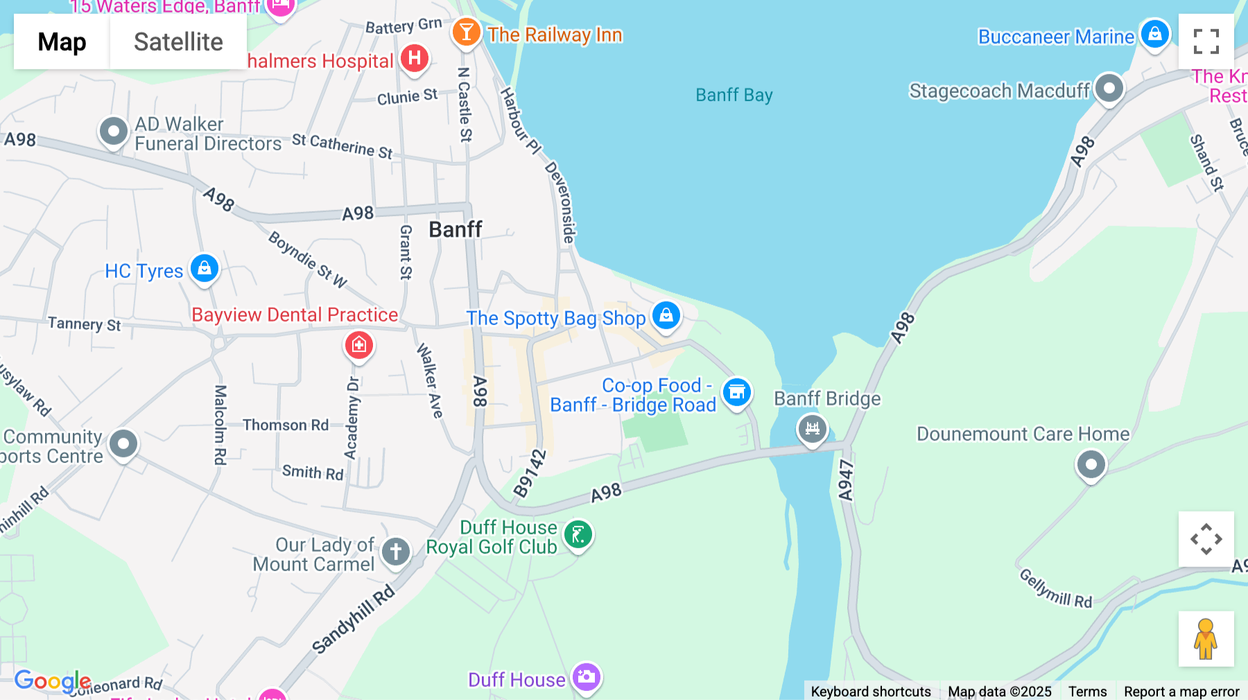 Click for interative map of 1 Old Market Place, Banff