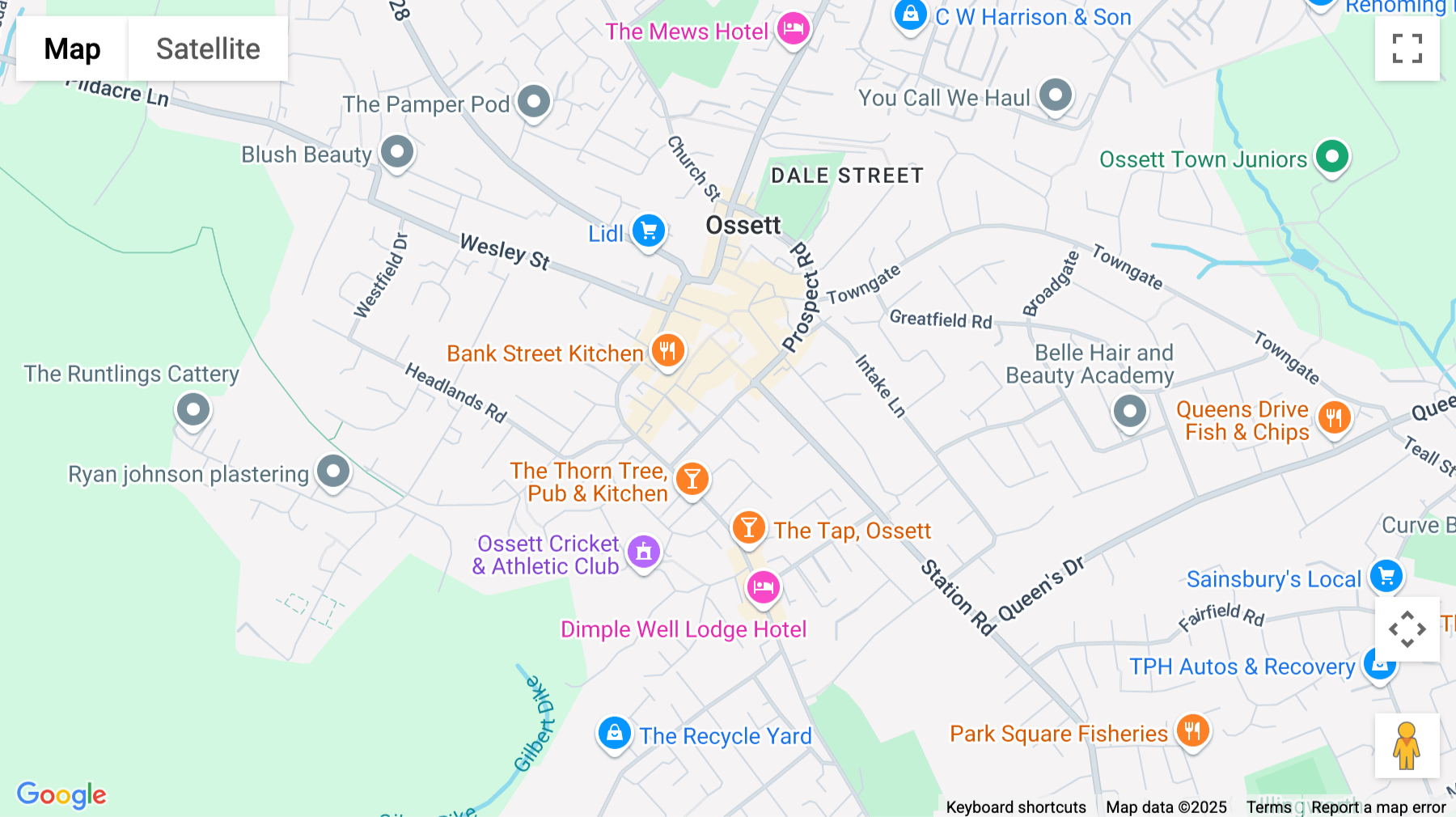 Click for interative map of Prospect Road, Ossett