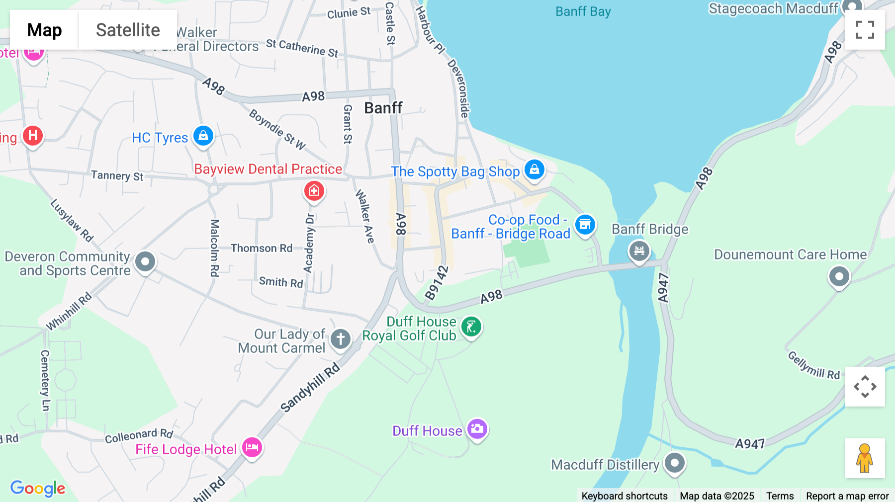 Click for interative map of Banff Business Centre, 8 Low Street, Banff