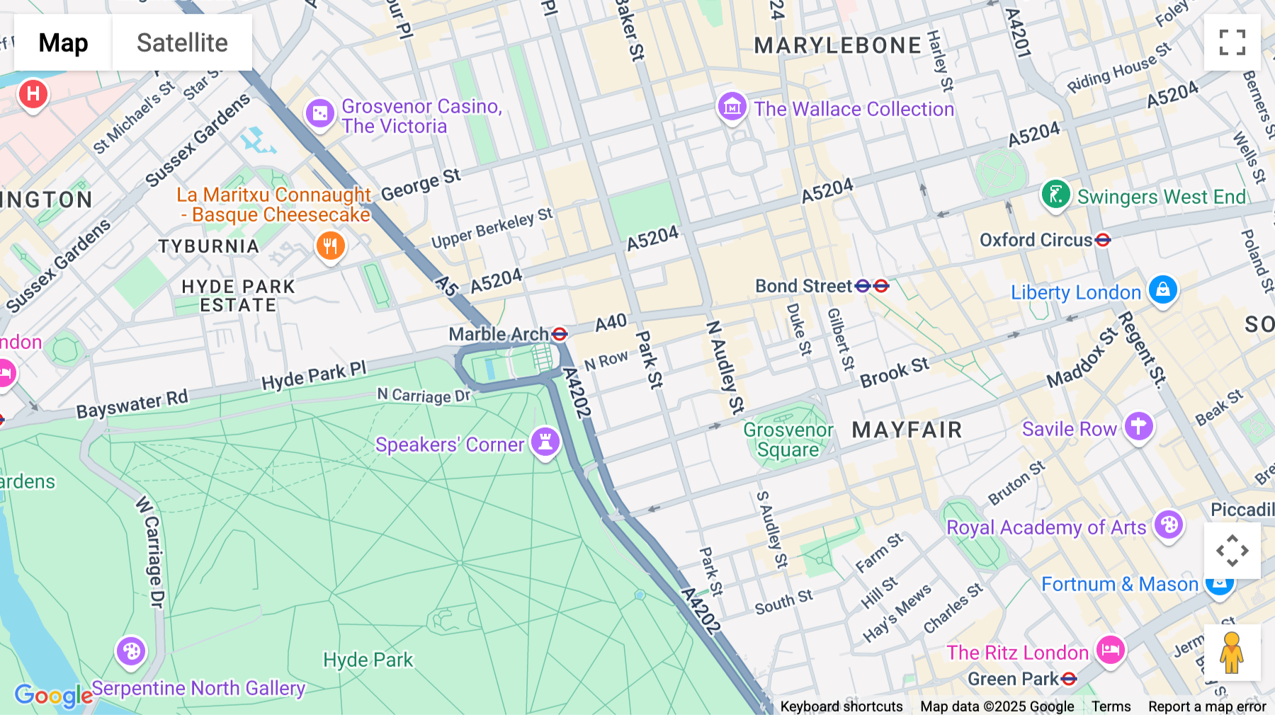 Click for interative map of 115, Park Street, London